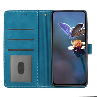 For iPhone 16 Pro Flower Embossing Pattern Leather Phone Case(Blue) - iPhone 16 Pro Cases by buy2fix | Online Shopping UK | buy2fix