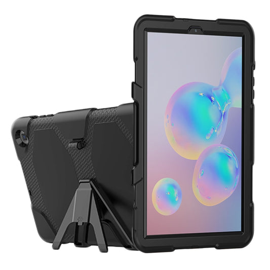 For Samsung Galaxy Tab S6 Lite P610 Shockproof Colorful Silicon + PC Protective Case with Holder & Pen Slot(Black) - Tab S6 Lite P610 / P615 by buy2fix | Online Shopping UK | buy2fix