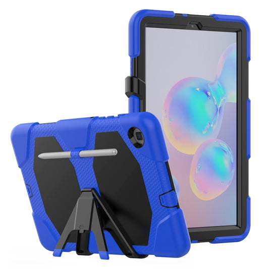 For Samsung Galaxy Tab S6 Lite P610 Shockproof Colorful Silicon + PC Protective Case with Holder & Pen Slot(Blue) - Tab S6 Lite P610 / P615 by buy2fix | Online Shopping UK | buy2fix