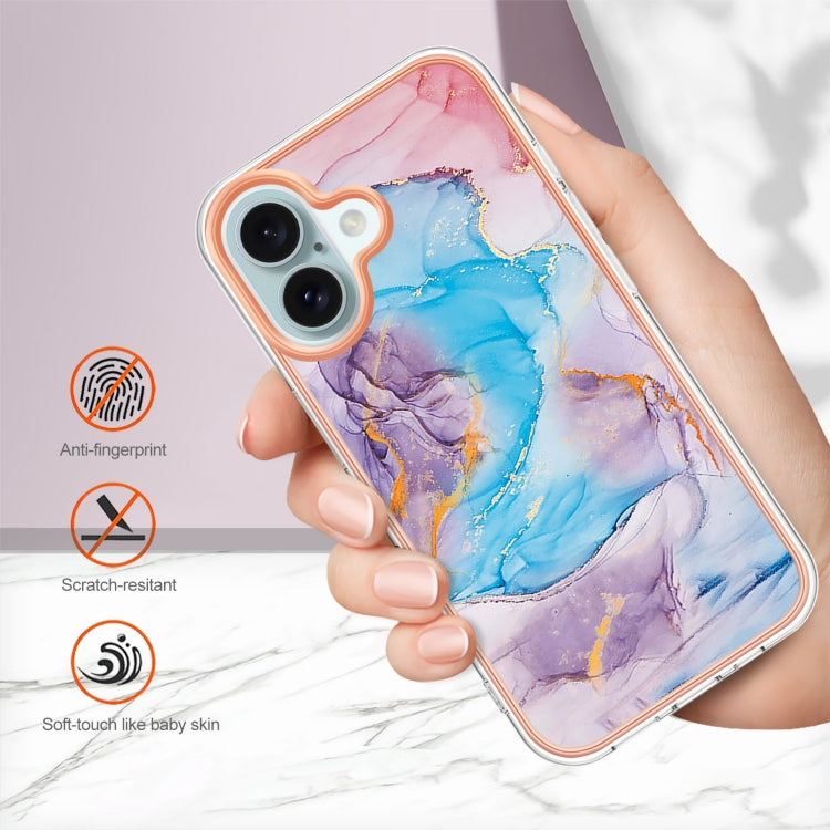 For iPhone 16 Plus Electroplating Pattern IMD TPU Shockproof Case(Milky Way Blue Marble) - iPhone 16 Plus Cases by buy2fix | Online Shopping UK | buy2fix