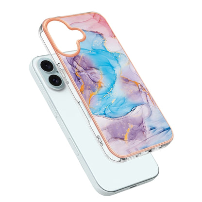 For iPhone 16 Electroplating Pattern IMD TPU Shockproof Case(Milky Way Blue Marble) - iPhone 16 Cases by buy2fix | Online Shopping UK | buy2fix