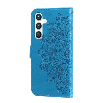 For Samsung Galaxy S23 FE 5G 7-petal Flowers Embossing Leather Phone Case(Blue) - Galaxy S23 FE 5G Cases by buy2fix | Online Shopping UK | buy2fix