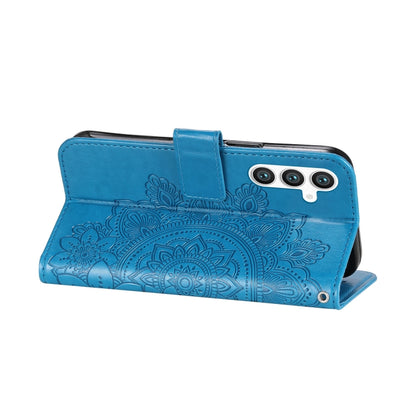 For Samsung Galaxy S23 FE 5G 7-petal Flowers Embossing Leather Phone Case(Blue) - Galaxy S23 FE 5G Cases by buy2fix | Online Shopping UK | buy2fix