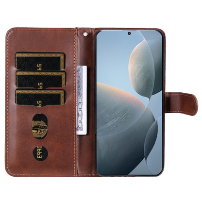 For Xiaomi Redmi K70 / K70 Pro Fashion Calf Texture Zipper Leather Phone Case(Brown) - K70 Pro Cases by buy2fix | Online Shopping UK | buy2fix