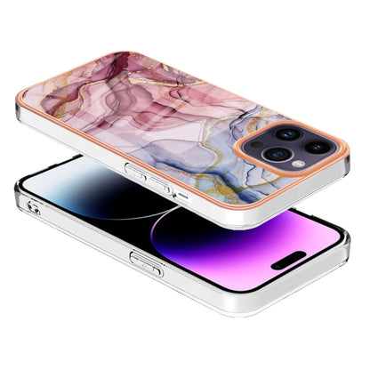 For iPhone 16 Pro Max Electroplating Marble Dual-side IMD Phone Case(Rose Red 014) - iPhone 16 Pro Max Cases by buy2fix | Online Shopping UK | buy2fix