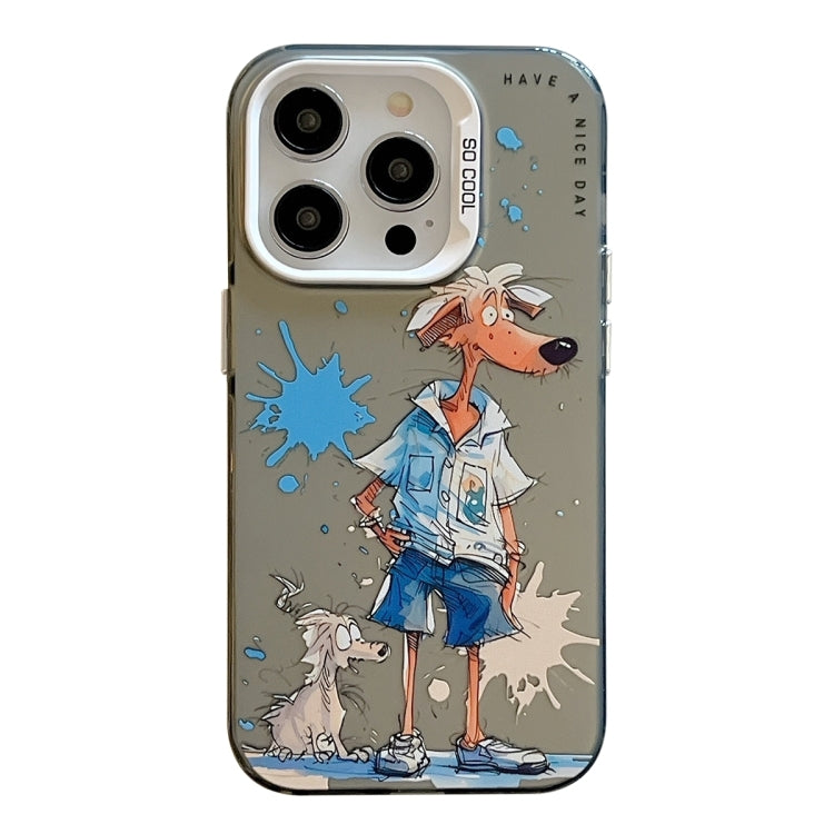 For iPhone 16 Pro Max Animal Pattern Oil Painting Series PC + TPU Phone Case(Wolf) - iPhone 16 Pro Max Cases by buy2fix | Online Shopping UK | buy2fix