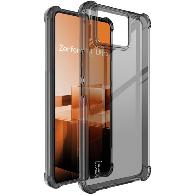 For Asus Zenfone 11 Ultra 5G imak Shockproof Airbag TPU Phone Case(Transparent Black) - ASUS Cases by imak | Online Shopping UK | buy2fix