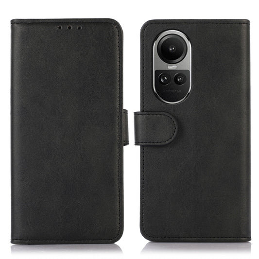 For OPPO Reno10 / Reno10 Pro Global Cow Texture Flip Leather Phone Case(Black) - OPPO Cases by buy2fix | Online Shopping UK | buy2fix