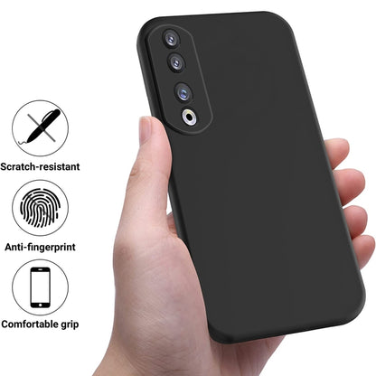 For Honor 90 Pro Pure Color Liquid Silicone Shockproof Phone Case(Black) - Honor Cases by buy2fix | Online Shopping UK | buy2fix