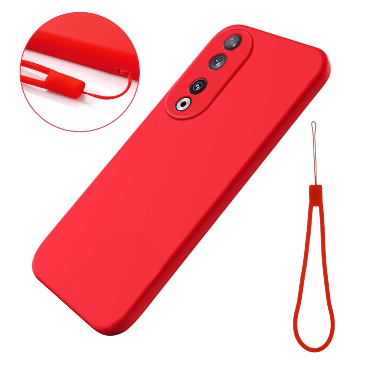 For Honor 90 Pure Color Liquid Silicone Shockproof Phone Case(Red) - Honor Cases by buy2fix | Online Shopping UK | buy2fix