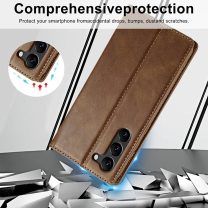 For Samsung Galaxy S24+ LC.IMEEKE RFID Anti-theft Leather Phone Case(Brown) - Galaxy S24+ 5G Cases by LC.IMEEKE | Online Shopping UK | buy2fix