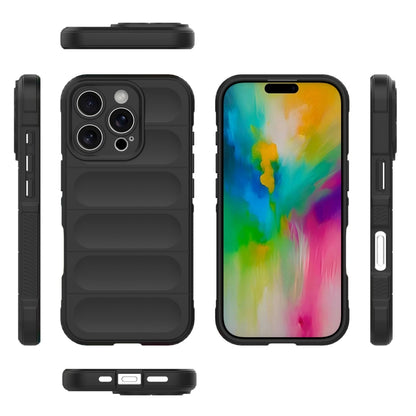 For iPhone 16 Pro Magic Shield TPU + Flannel Phone Case(Black) - iPhone 16 Pro Cases by buy2fix | Online Shopping UK | buy2fix