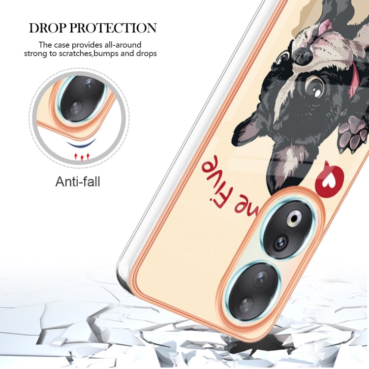 For Honor 90 5G Electroplating Marble Dual-side IMD Phone Case(Lucky Dog) - Honor Cases by buy2fix | Online Shopping UK | buy2fix