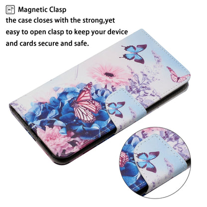 For iPhone 16 Plus 3D Colored Drawing Flip Leather Phone Case(Purple butterfly) - iPhone 16 Plus Cases by buy2fix | Online Shopping UK | buy2fix