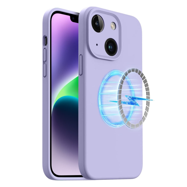 For iPhone 15 LK MagSafe Magnetic Silicone Phone Case(Purple) - iPhone 15 Cases by buy2fix | Online Shopping UK | buy2fix