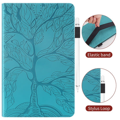 For Samsung Galaxy Tab S9+ Life Tree Series Horizontal Flip Leather Tablet Case(Lake Blue) - Galaxy Tab S9+ Cases by buy2fix | Online Shopping UK | buy2fix