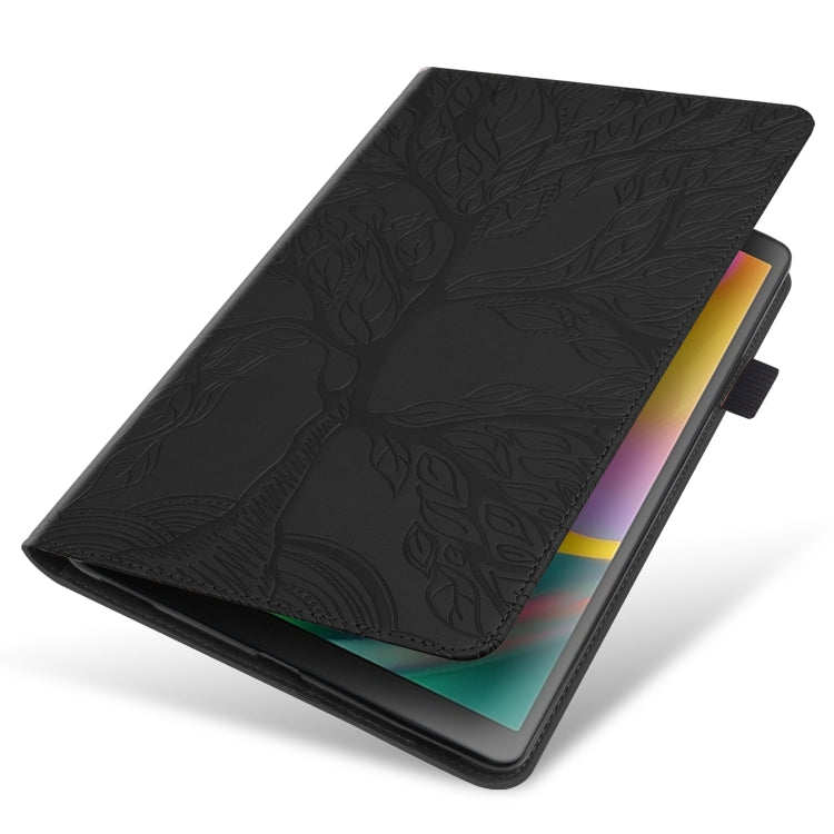 For Samsung Galaxy Tab S9 Ultra Life Tree Series Horizontal Flip Leather Tablet Case(Black) - Galaxy Tab S9 Ultra Cases by buy2fix | Online Shopping UK | buy2fix