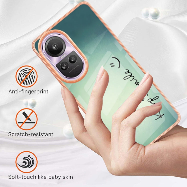 For OPPO Reno10 Pro 5G Global Electroplating Marble Dual-side IMD Phone Case(Smile) - OPPO Cases by buy2fix | Online Shopping UK | buy2fix