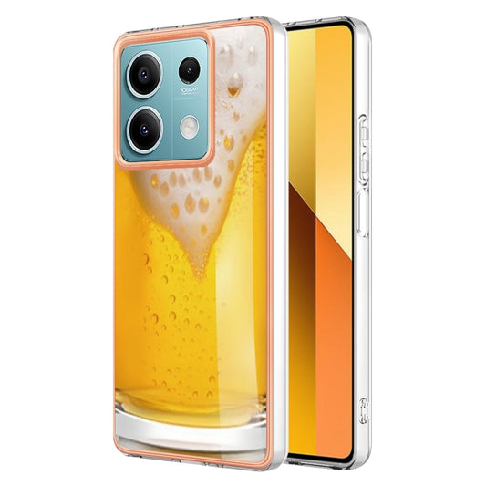 For Xiaomi Redmi Note 13 5G Electroplating Marble Dual-side IMD Phone Case(Draft Beer) - Note 13 Cases by buy2fix | Online Shopping UK | buy2fix