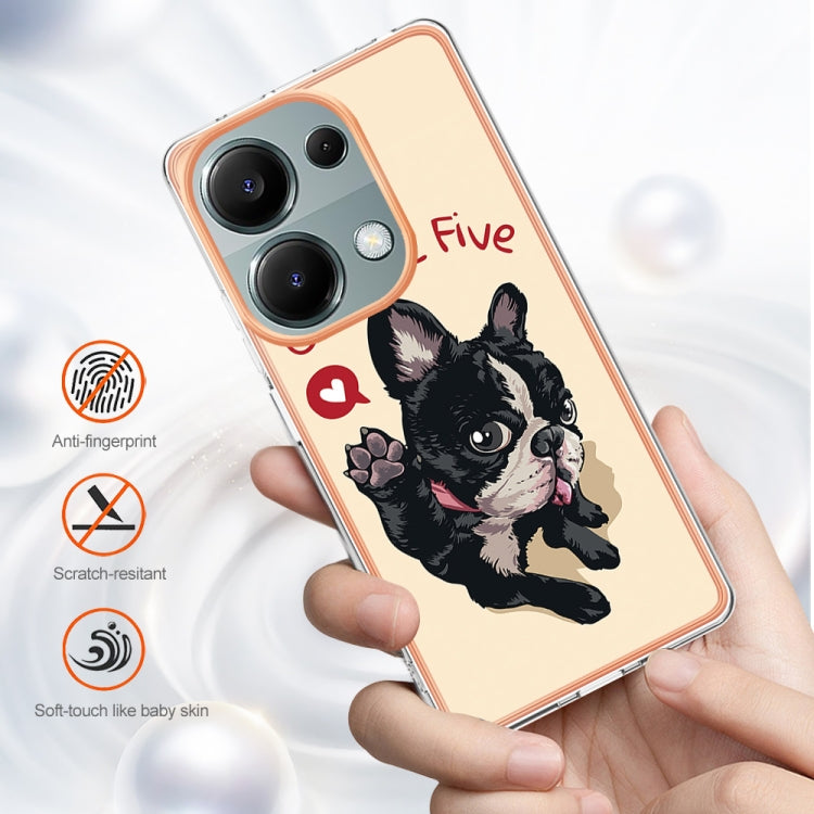 For Xiaomi Redmi Note 13 Pro 4G/Poco M6 Pro 4G Electroplating Marble Dual-side IMD Phone Case(Lucky Dog) - Note 13 Pro Cases by buy2fix | Online Shopping UK | buy2fix
