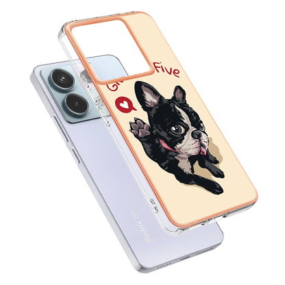 For Xiaomi Redmi Note 13 Pro 5G Global Electroplating Marble Dual-side IMD Phone Case(Lucky Dog) - Note 13 Pro Cases by buy2fix | Online Shopping UK | buy2fix