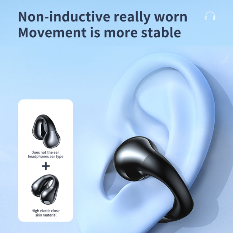 JR01 Transparent Capsule Smart Digital Display Ear-hook Bluetooth Earphones(Black) - Bluetooth Earphone by buy2fix | Online Shopping UK | buy2fix