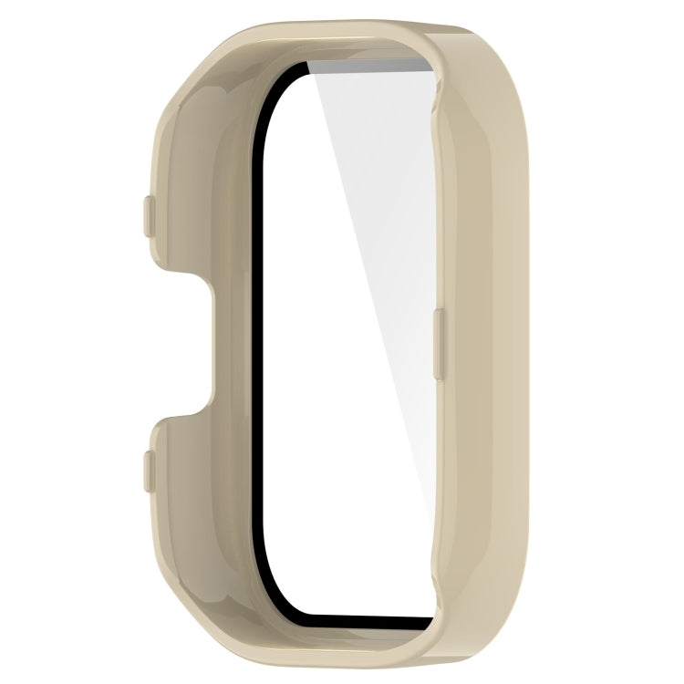 For Xiaomi Mi Watch Lite 3 PC + Tempered Film Integrated Watch Protective Case(Ivory White) - Watch Cases by buy2fix | Online Shopping UK | buy2fix