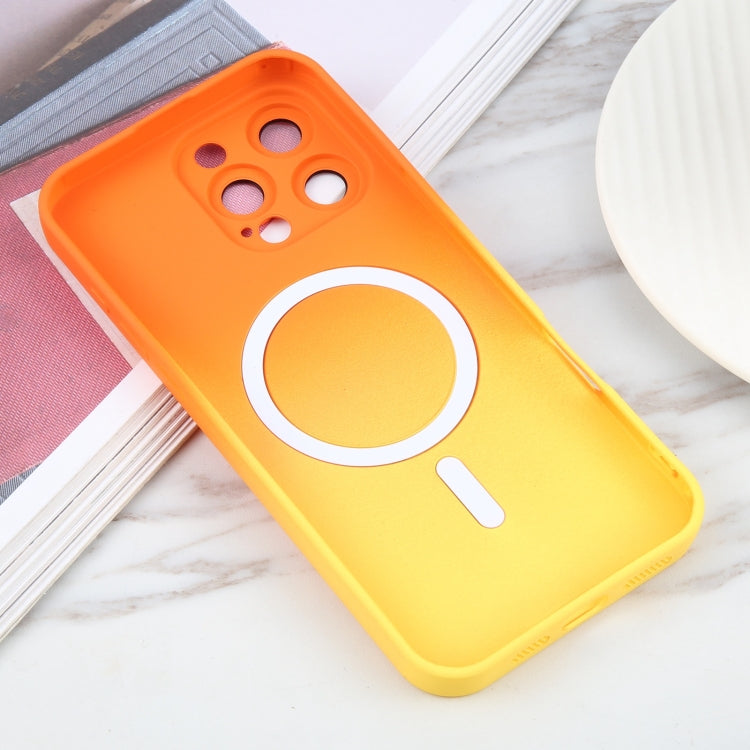 For iPhone 16 Pro Liquid TPU Silicone Gradient MagSafe Phone Case(Orange Yellow) - iPhone 16 Pro Cases by buy2fix | Online Shopping UK | buy2fix