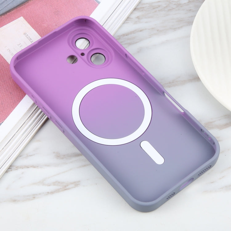 For iPhone 16 Plus Liquid TPU Silicone Gradient MagSafe Phone Case(Purple) - iPhone 16 Plus Cases by buy2fix | Online Shopping UK | buy2fix