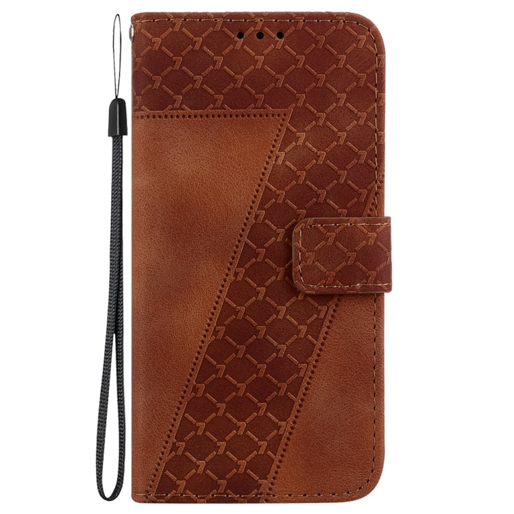For Xiaomi 13T / 13T Pro / Redmi K60 Ultra 7-shaped Embossed Leather Phone Case(Brown) - Redmi K60 Ultra Cases by buy2fix | Online Shopping UK | buy2fix