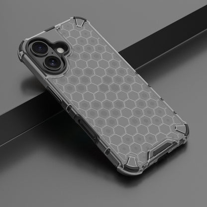 For iPhone 16 Plus Honeycomb Shockproof Phone Case(Black) - iPhone 16 Plus Cases by buy2fix | Online Shopping UK | buy2fix