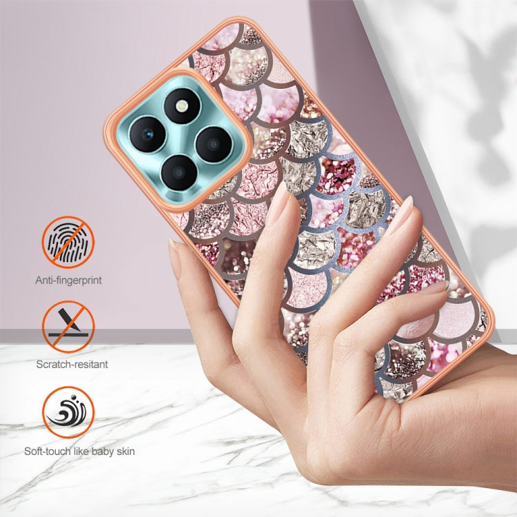 For Honor X6a Electroplating IMD TPU Phone Case(Pink Scales) - Honor Cases by buy2fix | Online Shopping UK | buy2fix
