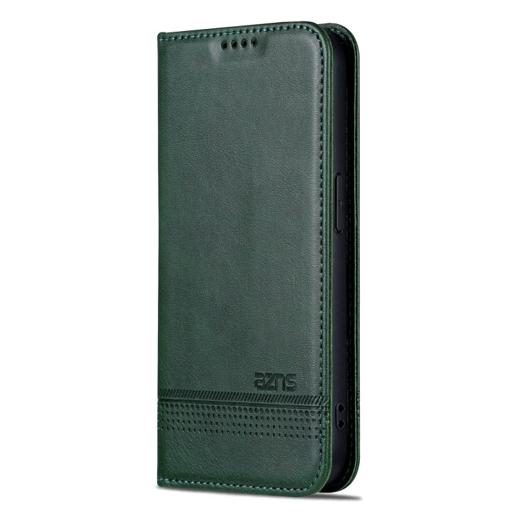 For iPhone 16 Pro Max AZNS Magnetic Calf Texture Flip Leather Phone Case(Dark Green) - iPhone 16 Pro Max Cases by AZNS | Online Shopping UK | buy2fix