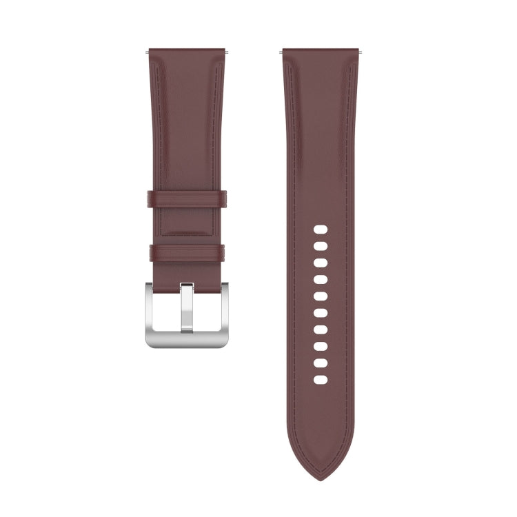 For Samsung Galaxy Watch 6 / 6 Classic Leather Replacement Watch Band(Dark Brown) - Watch Bands by buy2fix | Online Shopping UK | buy2fix