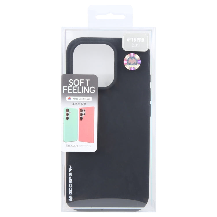 For iPhone 16 Pro Max GOOSPERY SOFT FEELING Liquid TPU Soft Phone Case(Black) - iPhone 16 Pro Max Cases by GOOSPERY | Online Shopping UK | buy2fix