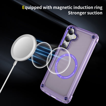 For Samsung Galaxy S25 5G Skin Feel TPU + PC MagSafe Magnetic Phone Case(Transparent Purple) - Galaxy S25 5G Cases by buy2fix | Online Shopping UK | buy2fix