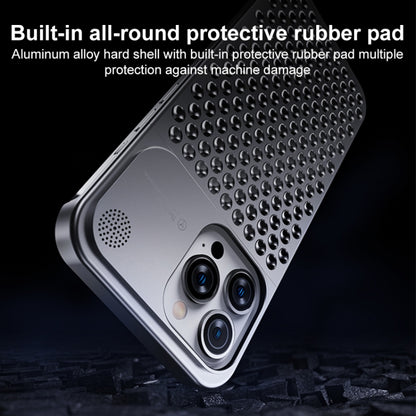 For iPhone 14 Aromatherapy Aluminum Alloy Cooling Phone Case(Silver) - iPhone 14 Cases by buy2fix | Online Shopping UK | buy2fix