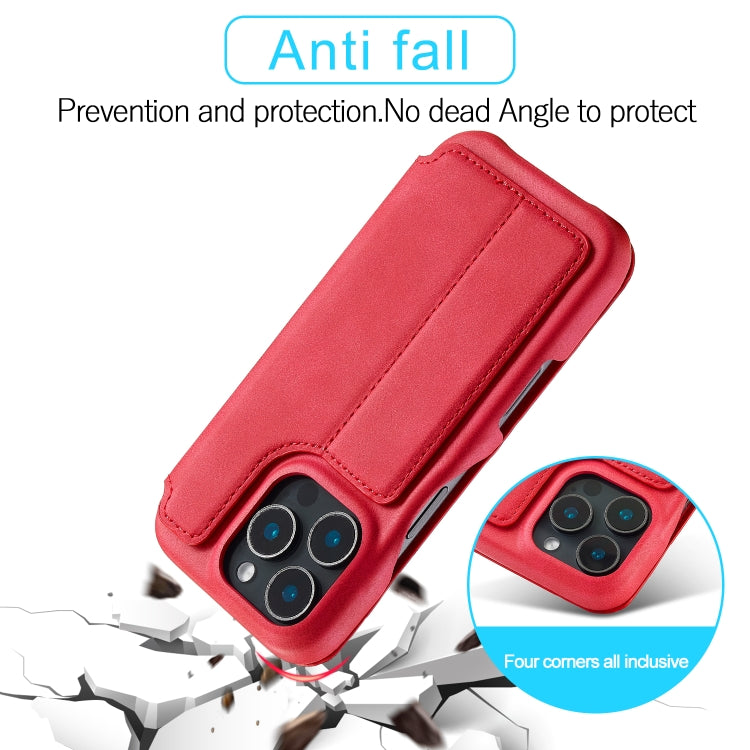 For iPhone 16 Pro Max LC.IMEEKE Hon Ancient Series Flip Leather Phone Case(Red) - iPhone 16 Pro Max Cases by LC.IMEEKE | Online Shopping UK | buy2fix