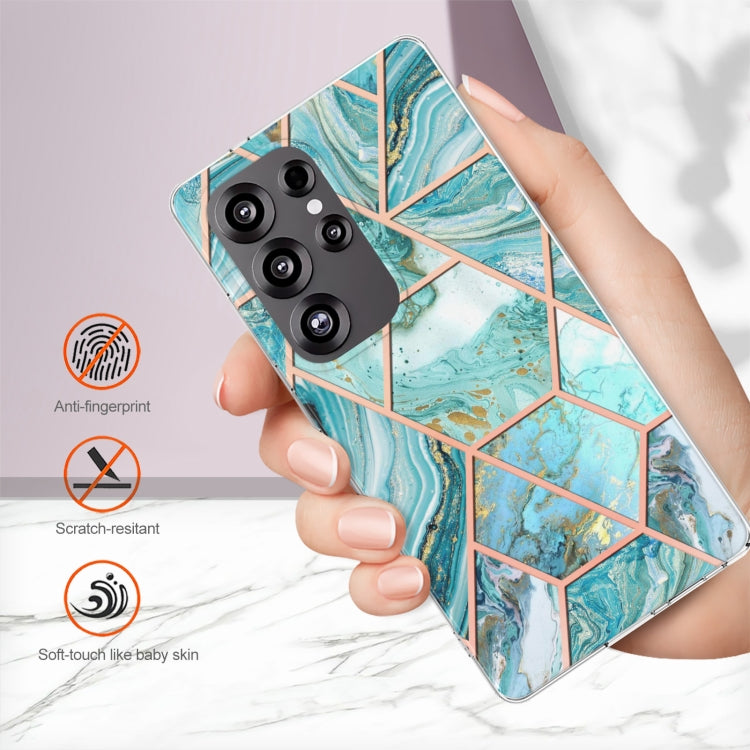 For Samsung Galaxy S25 Ultra 5G Electroplating Splicing Marble TPU Phone Case(Blue) - Galaxy S25 Ultra 5G Cases by buy2fix | Online Shopping UK | buy2fix