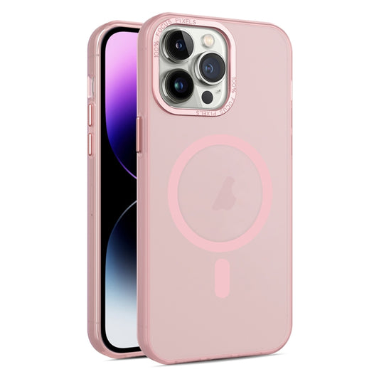 For iPhone 14 Pro Max MagSafe Frosted Translucent Mist Phone Case(Pink) - iPhone 14 Pro Max Cases by buy2fix | Online Shopping UK | buy2fix