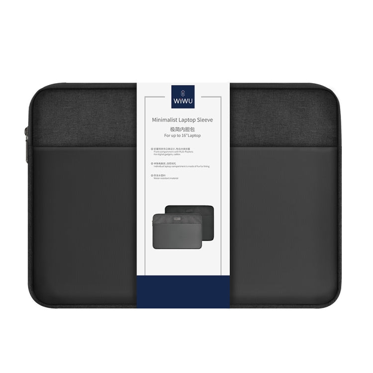 For 14 inch Laptop WIWU Minimalist Ultra-thin Laptop Sleeve(Black) - 14.1 inch by WIWU | Online Shopping UK | buy2fix