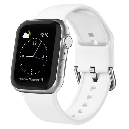 For Apple Watch Series 8 45mm Pin Buckle Silicone Watch Band(White) - Watch Bands by buy2fix | Online Shopping UK | buy2fix