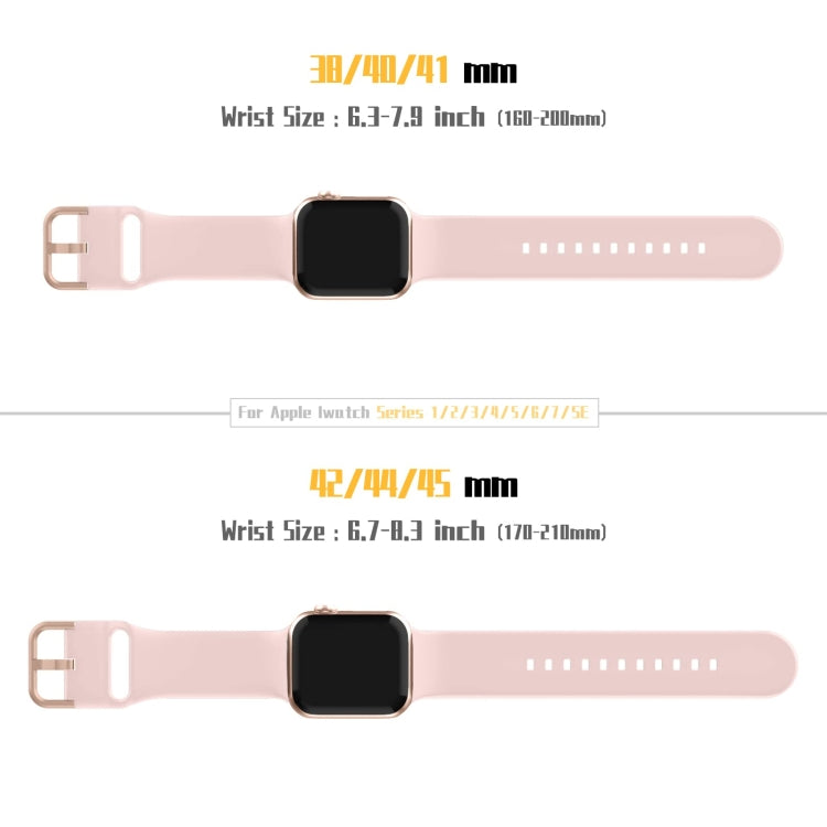 For Apple Watch Series 7 45mm Pin Buckle Silicone Watch Band(Pink Sand) - Watch Bands by buy2fix | Online Shopping UK | buy2fix