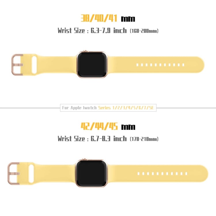 For Apple Watch 5 44mm Pin Buckle Silicone Watch Band(Yellow) - Watch Bands by buy2fix | Online Shopping UK | buy2fix