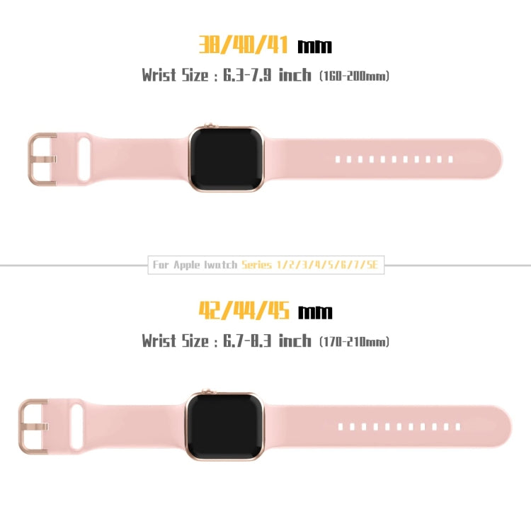 For Apple Watch Series 4 44mm Pin Buckle Silicone Watch Band(Pink) - Watch Bands by buy2fix | Online Shopping UK | buy2fix