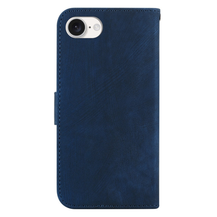 For iPhone 16e Little Tiger Embossed Leather Phone Case(Dark Blue) - iPhone 16e Cases by buy2fix | Online Shopping UK | buy2fix