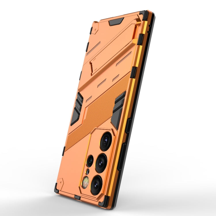 For Samsung Galaxy S24 Ultra 5G Punk Armor 2 in 1 PC + TPU Shockproof Phone Case with Invisible Holder(Orange) - Galaxy S24 Ultra 5G Cases by buy2fix | Online Shopping UK | buy2fix