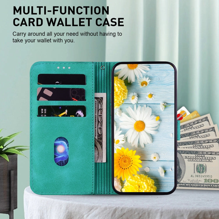 For Xiaomi Poco M6 Pro 4G Lily Embossed Leather Phone Case(Green) - Xiaomi Cases by buy2fix | Online Shopping UK | buy2fix