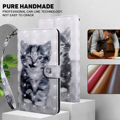 For iPhone 16 3D Painted Leather Phone Case(Smile Cat) - iPhone 16 Cases by buy2fix | Online Shopping UK | buy2fix