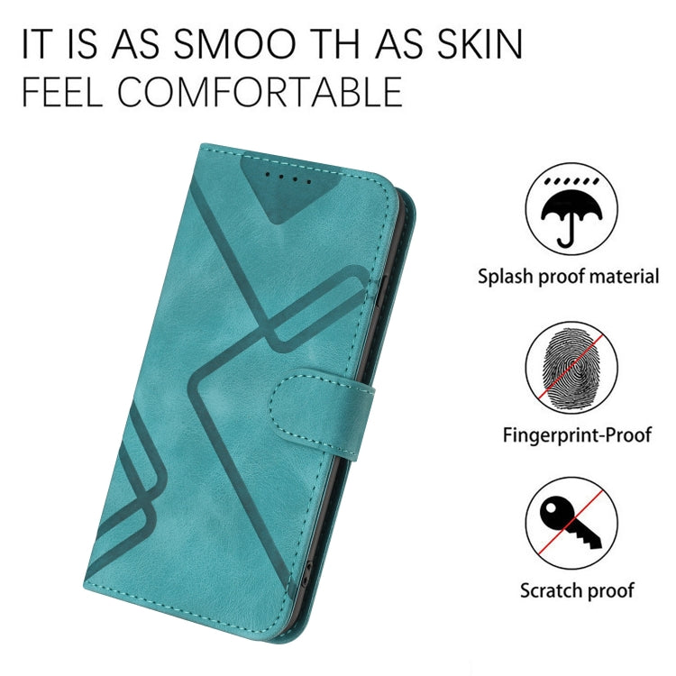 For iPhone SE 2024 Line Pattern Skin Feel Leather Phone Case(Light Blue) - More iPhone Cases by buy2fix | Online Shopping UK | buy2fix